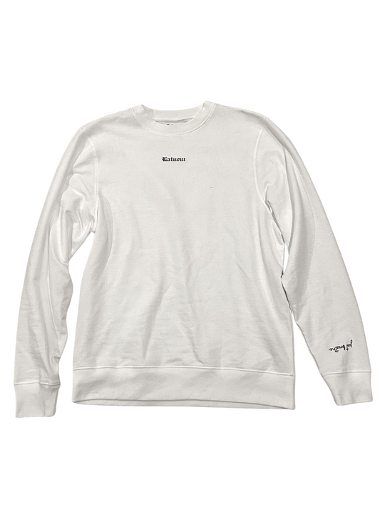 "JUST BREATHE" WHITE SWEATSHIRT